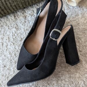 ASOS Black Pointed Slingback Heels